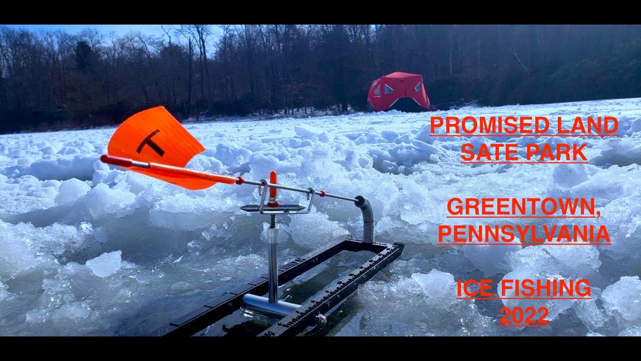 Promised Land State Park ICE FISHING 2022 (**JIGGING AND TIP-UP