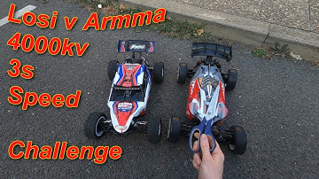 Losi Tenacity Db Vs Arrma Typhon 4000kv hobbywing speed challenge, 100c 3s lipo