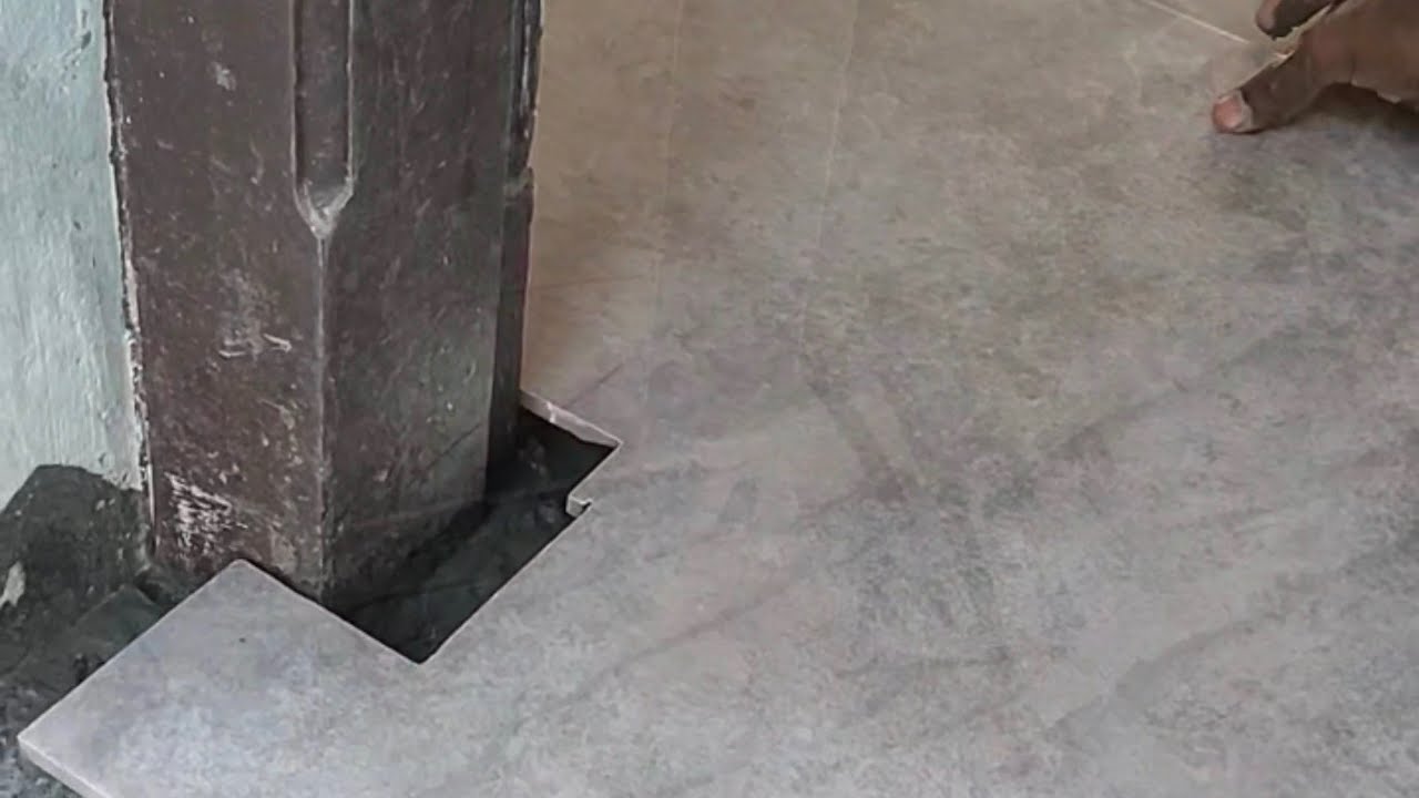 How to install a tile floor Around door casings cutting and fittings