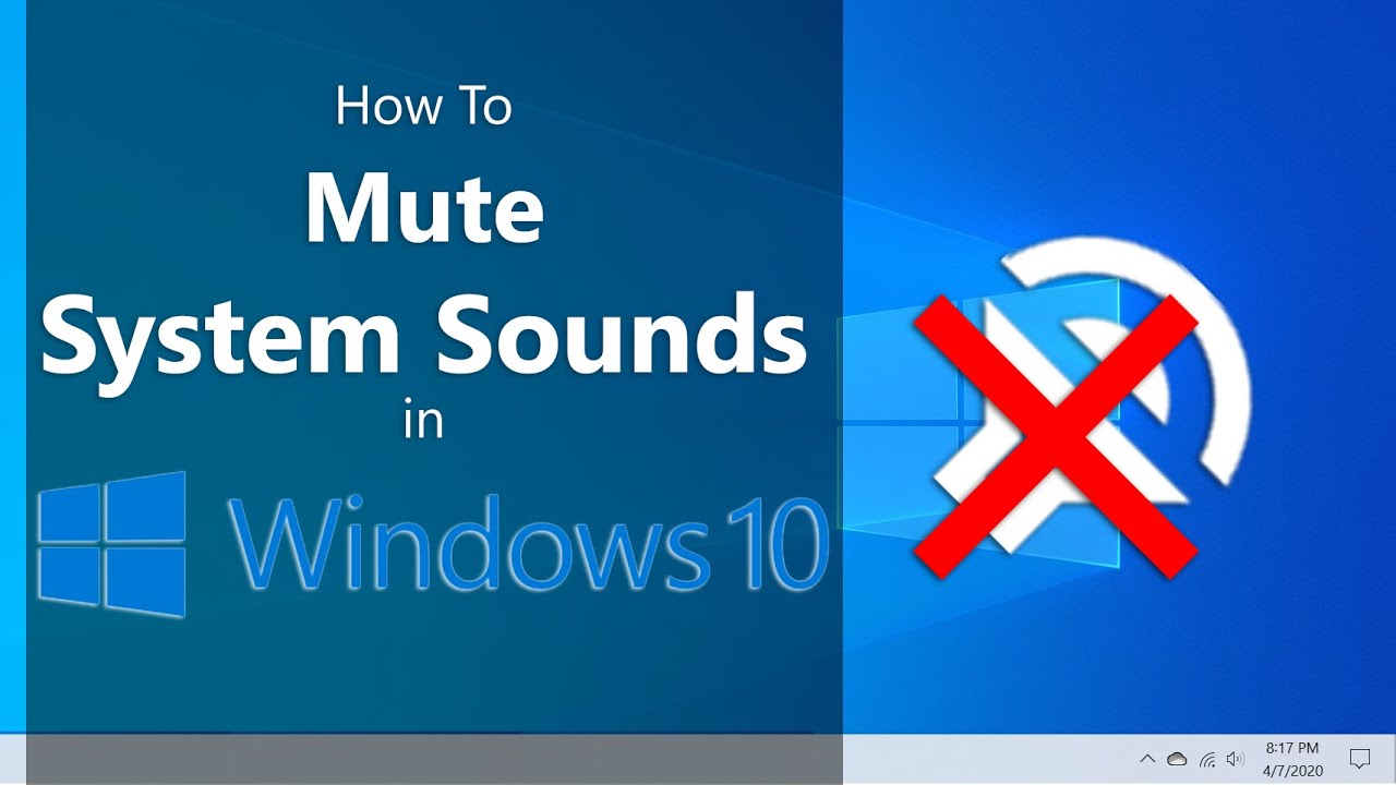 How To Turn Off System Sounds In Windows 10 YouTube