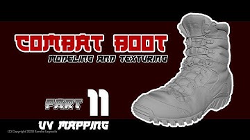 Combat Boots Modeling and Texturing - Part 011 - UV Mapping