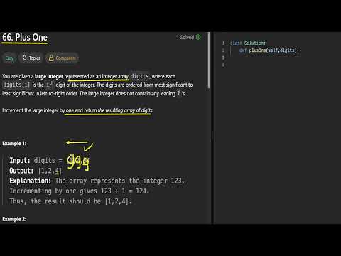 Leetcode 66. Plus One  ➕One Step Up, Carry Pop!