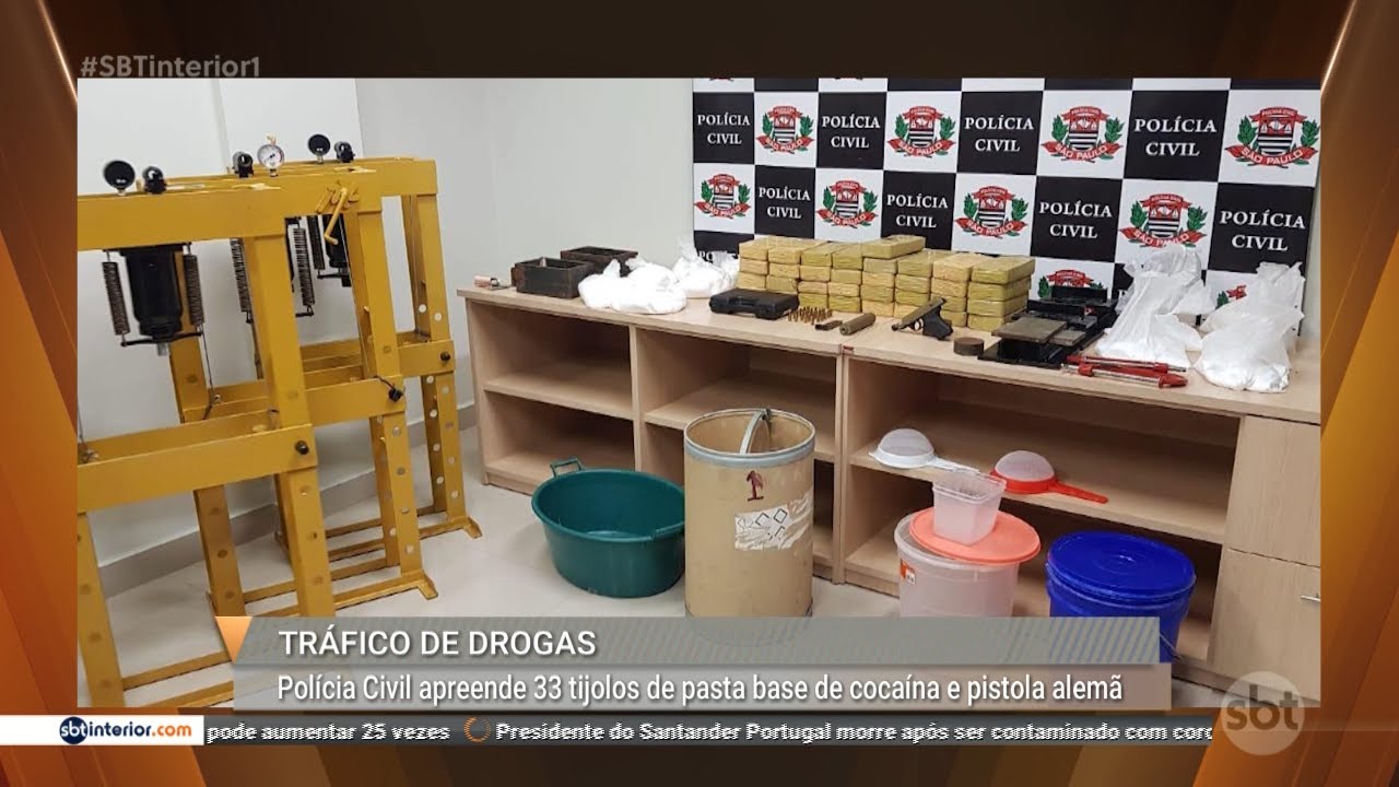 Polícia Civil apreende 33 tijolos de pasta base de cocaína e pistola alemã