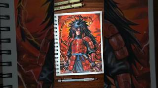 Draw Madara | 10 days 10 Male Character Challenge #shorts #drawing #fanart #madara