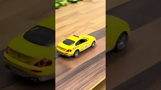 Yellow Diecast Model Cars Moving The Slope