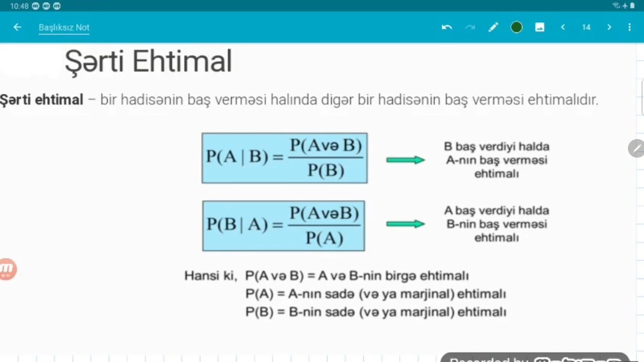 Ehtimal - Şərti ehtimal (Conditional Probability)