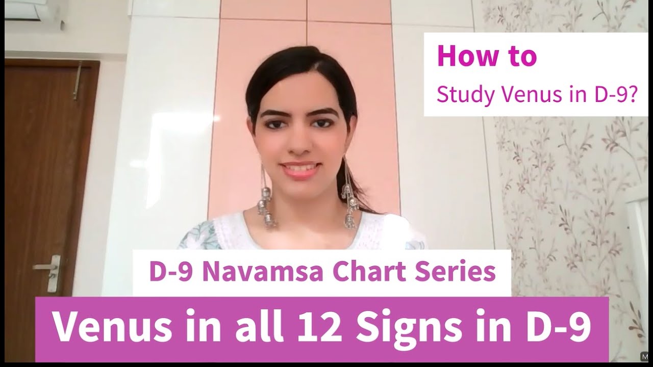 Venus in all 12 signs in D-9 Navamsa Chart