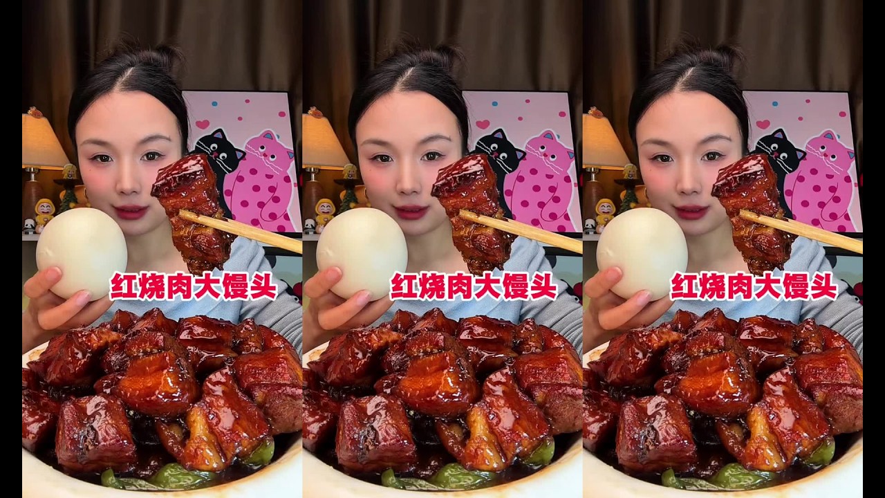CHINESE MUKBANG SWEETFOOD,CAKE EATING SHOW EATING SPICY NOODLES MeatMingleSister