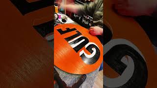 Hand lettered Gulf Gas sign #automobile #signpainting #handmade #handlettering #vintage Hand lettered Gulf Gas sign #automobile #signpainting #handmade #handlettering #vintage