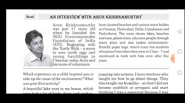 std 10 # English  Unit 3 #  AN INTERVIEW WITH ARUN KRISHNAMURTHY