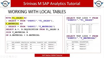 13. Define Local SQL Tables using WITH keyword in SAP Native HANA