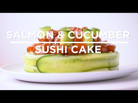 Video: Avocado, Salmon At Cucumber Sushi Cake