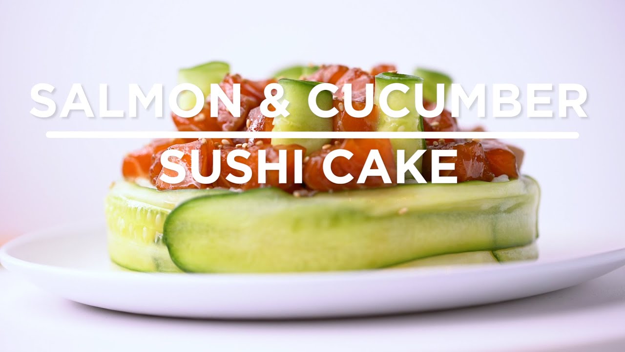 Salmon & Cucumber Sushi Cake