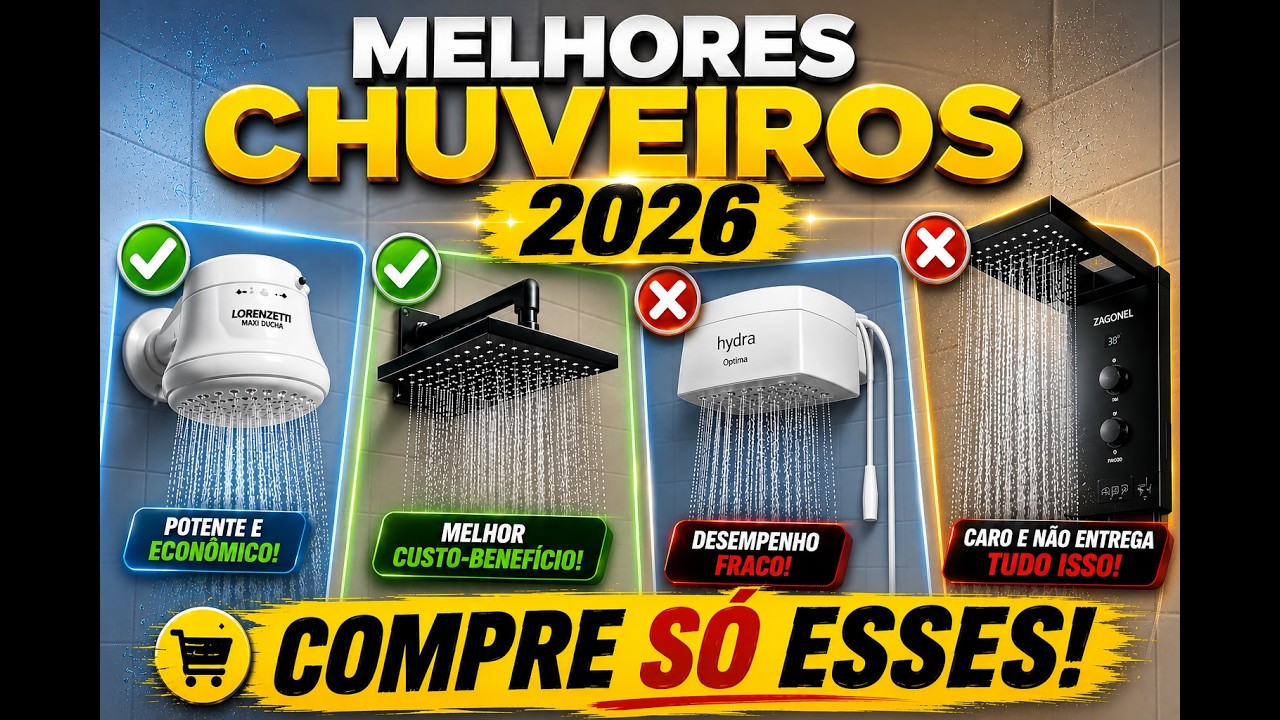 OS MELHORES CHUVEIROS ELÉTRICOS EM 2026 [CHUVEIRO BOM E BARATO] - YouTube