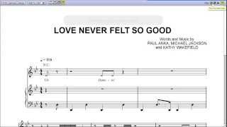 Love Never Felt So Good by Michael Jackson - Piano Sheet Music:Teaser