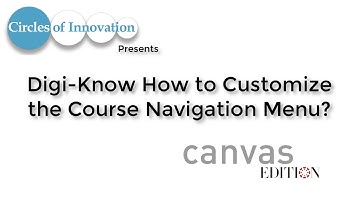 Digi-Know How to Customize the Course Navigation Menu?