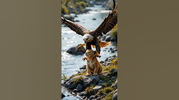 Lion Cub’s Last Stand: The Eagle’s Deadly Flight #ai #wildlife #animals #nature #shorts