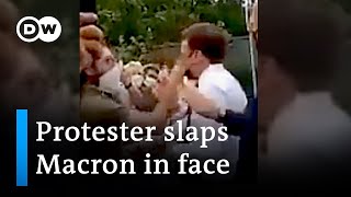 French President Emmanuel Macron Slapped In Face Dw News