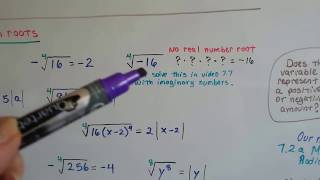 Algebra II  7.1C, Kth Roots & Odd and Even Roots
