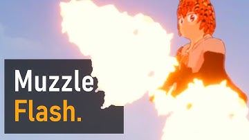 Muzzle flash.