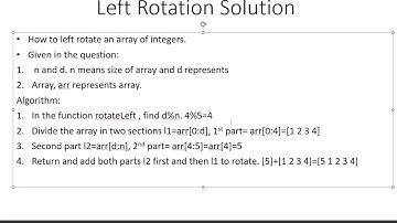 Hackerrank Left Rotation Problem