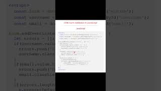 HTML Form Validation in JavaScript