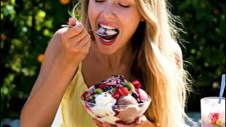 ASMR Sweet Treats Mukbang: Ice Cream, Fruits & Cake #asmr #mukbang #dessert