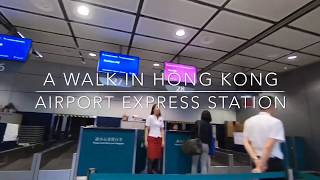 A walk to hong kong airport express in town check counters | luggages
pre