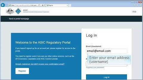 ASIC Regulatory Portal: how to login