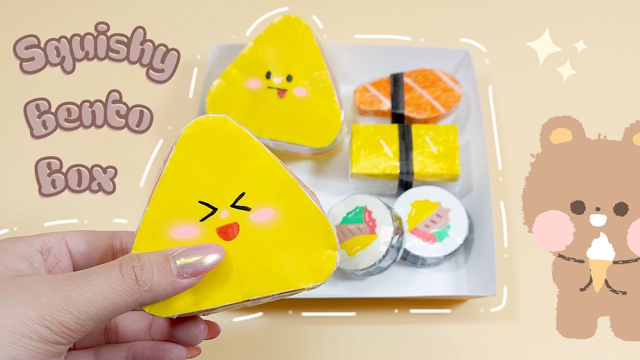 (✨Paper DIY✨) How to Make a Paper Squishy Bento Box 🍱Tutorial