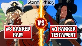 GGST High Level Gameplay | #3 RANKED RAMLETHAL (Storm) vs #1 RANKED TESTAMENT (Phaxy)