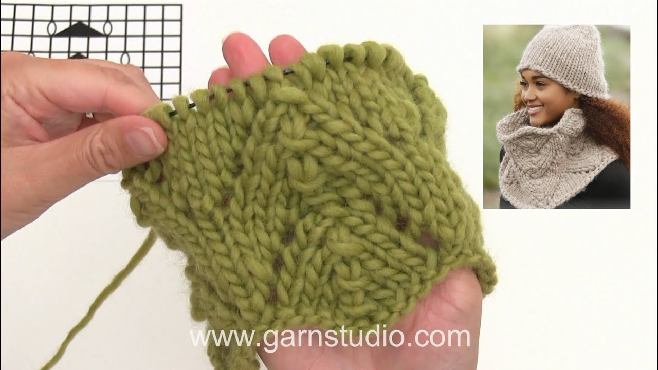 How to knit A.1 for the neck warmer in DROPS 17326 YouTube