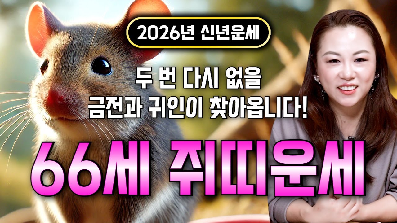 🌟2026년 대박나는 1960년생 66세 경자생 쥐띠운세🌟 조상님이 올한해 수십억을 벌어다준다!! 초대박나는 66세 쥐띠운세! 돈벼락 맞아봅시다~ 60년생 쥐띠 신년운세