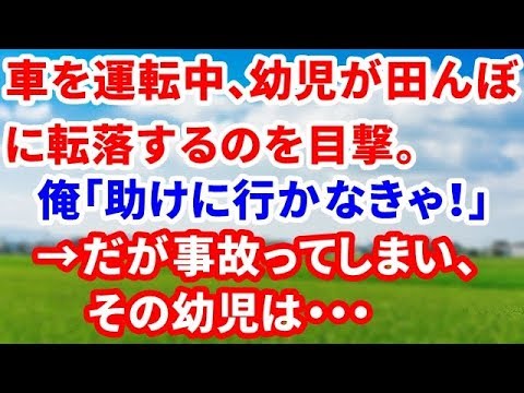 【修羅場】車を運転中、幼児が田んぼに転落するのを目撃。俺「助けに行かなきゃ！」→だが事故ってしまい、その幼児は・・・【修羅場の道】