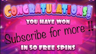 Sugar Rush 50 Free Spins?!?! 4000x +  (almost MAX WIN)