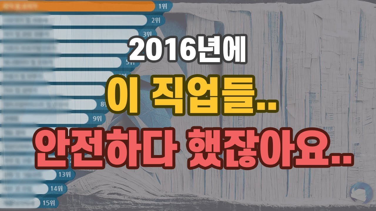 2016년 발표된 🤖AI가 대체할 수 없는 직업 TOP 15🤖 충격 근황..