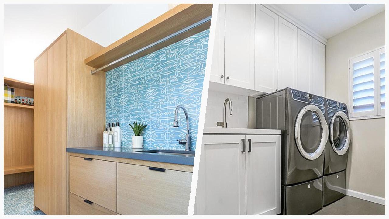 75 Midcentury Modern Laundry Room With An Undermount Sink Design Ideas You'll Love ♡ YouTube