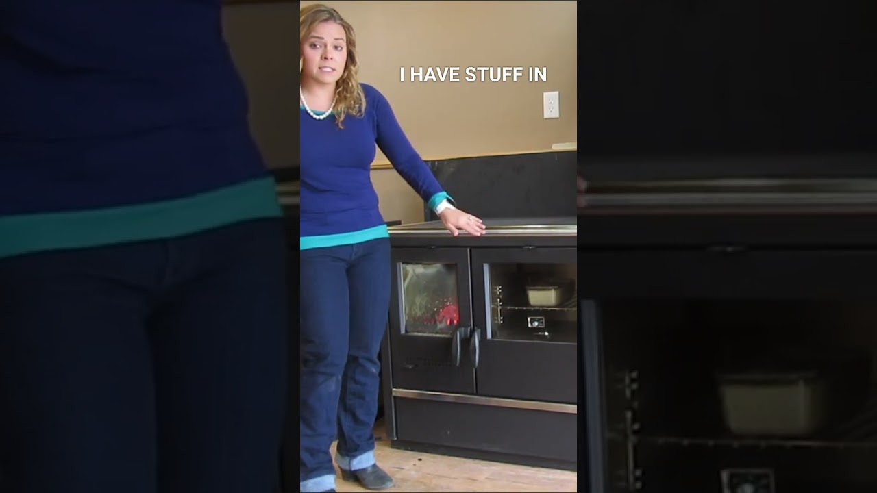 North Wood Cook Stove - Controlling Baking Oven Temperature  #shorts