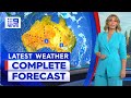 Australia Weather Update: Showers expected across inland NSW | 9 News Australia