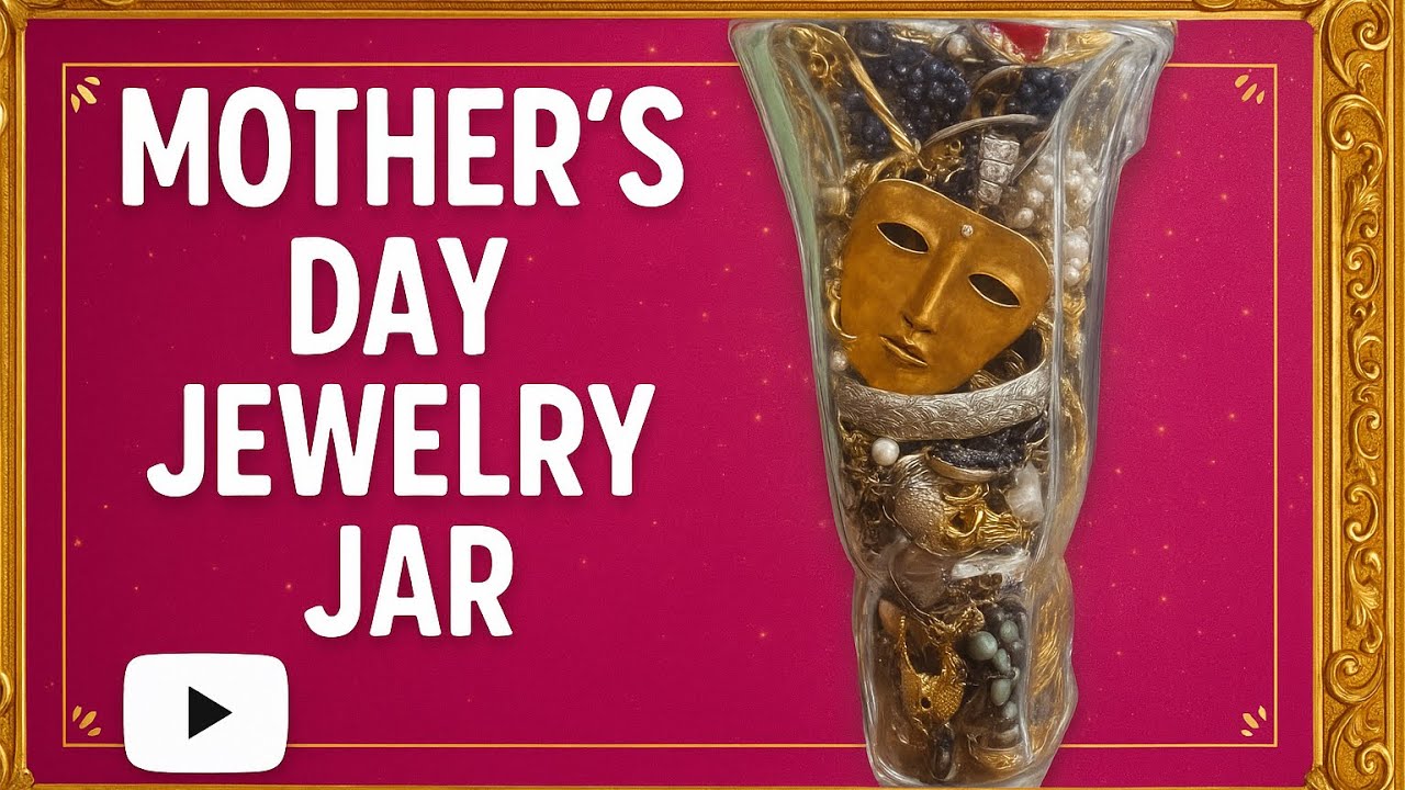 Mother’s Day Jewelry Jar Gold , Silver & Vintage Rhinestone Glamour!! 💐#mystery #jewelryjar #jewelry