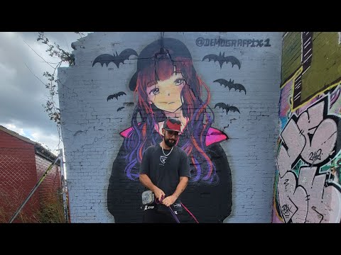 STREETART - Goth Anime Girl by Demograffix + Daughter