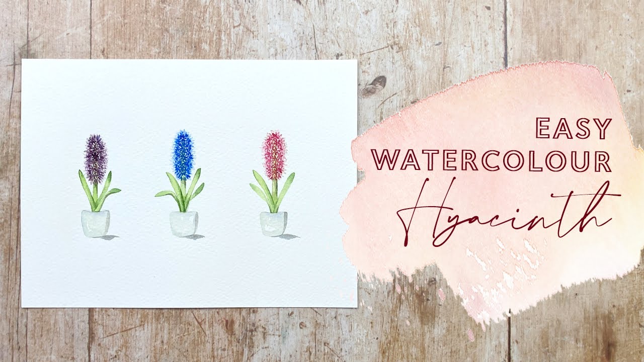 How to Paint Easy Watercolour Hyacinth Flowers