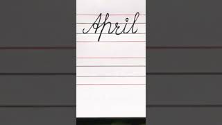 How to write 'April' in cursive writing || Cursive handwriting || Cursive writing for beginners ||