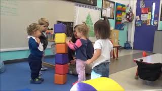 1 Year Olds Center Time - Building Tower with Teacher