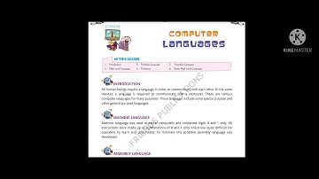 Class 6 - Chapter 1 Computer Languages.