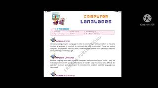 Class 6 - Chapter 1 Computer Languages.
