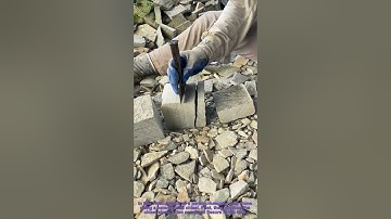 Handmade Stone Cutting: Splitting Rocks with Hammer and Chisel
