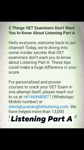 🎧 2 Things OET Examiners Don't Want You To Know About Listening Part A 🎧 #oet #oetlistening #ucan