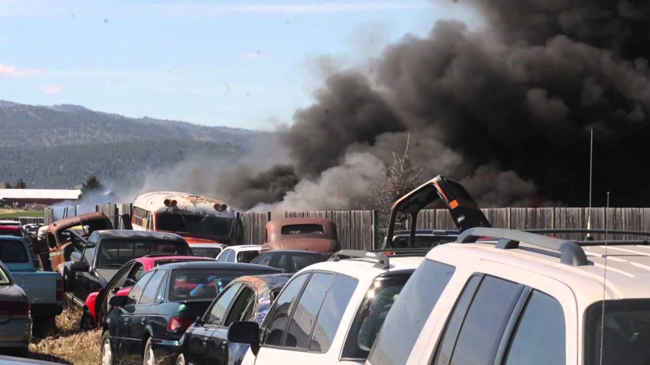 Fire Burning at Salvage Yard Near Somers
