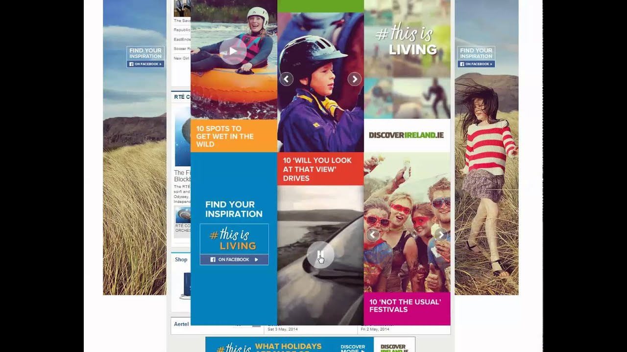 RTE.ie Failte Ireland 'Discover Ireland' Flip